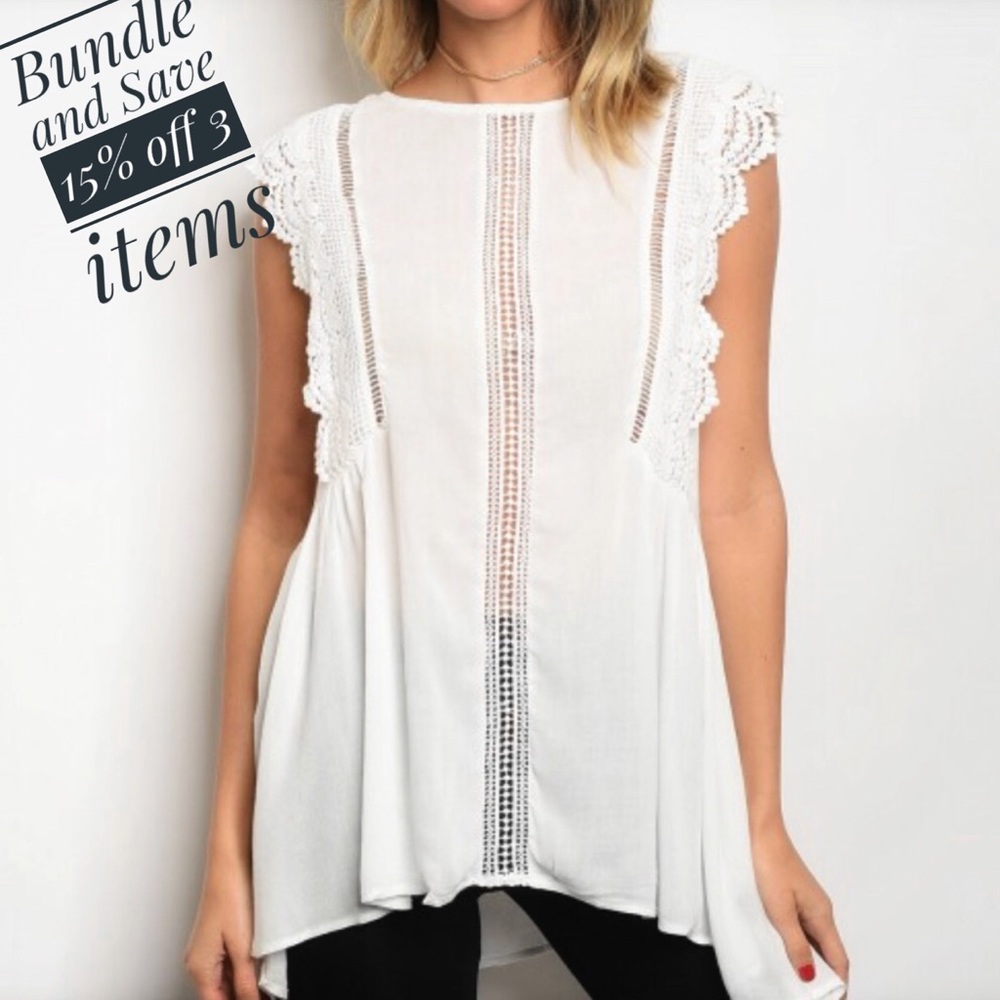 Super cute white Top size Small and Medium 😃